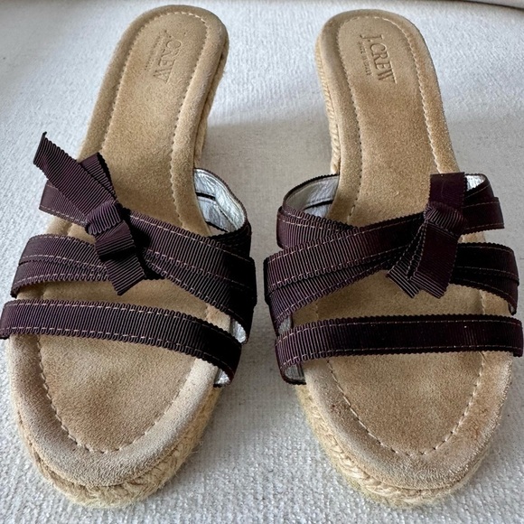 J CREW Women’s Brown Grosgrain Ribbon Bow Espadrilles, Size 8 - Picture 8 of 10